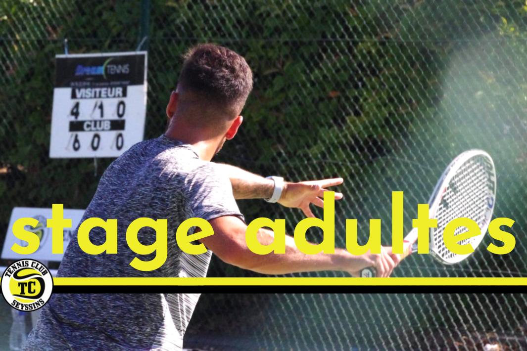 Grenoble, Seyssins, stages adultes en soirée pour adhérents et non- adhérents au Tennis Club de Seyssins, compétiteurs, perfectionnement, profs DE